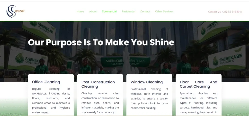 sample webite for a client .